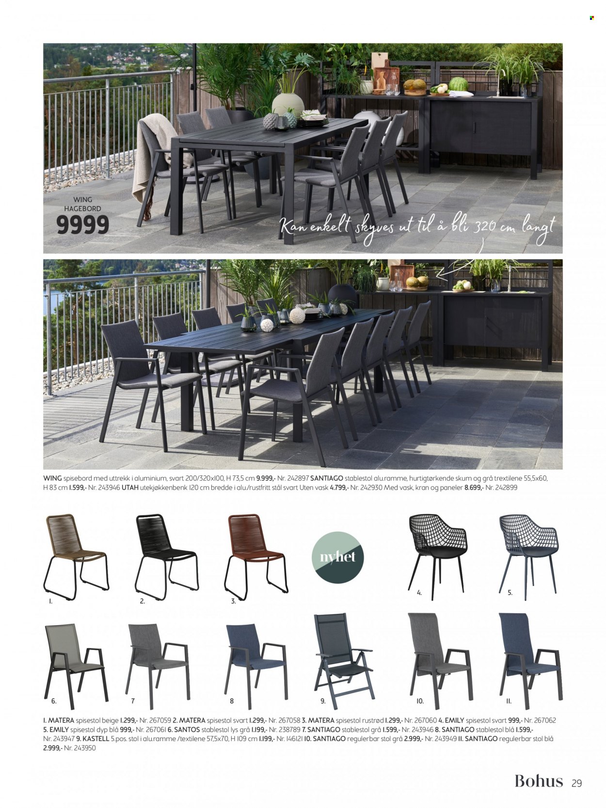 thumbnail - Kundeavis Bohus - Produkter fra tilbudsaviser - bord, spisebord, stol, spisestol, utebord. Side 29.