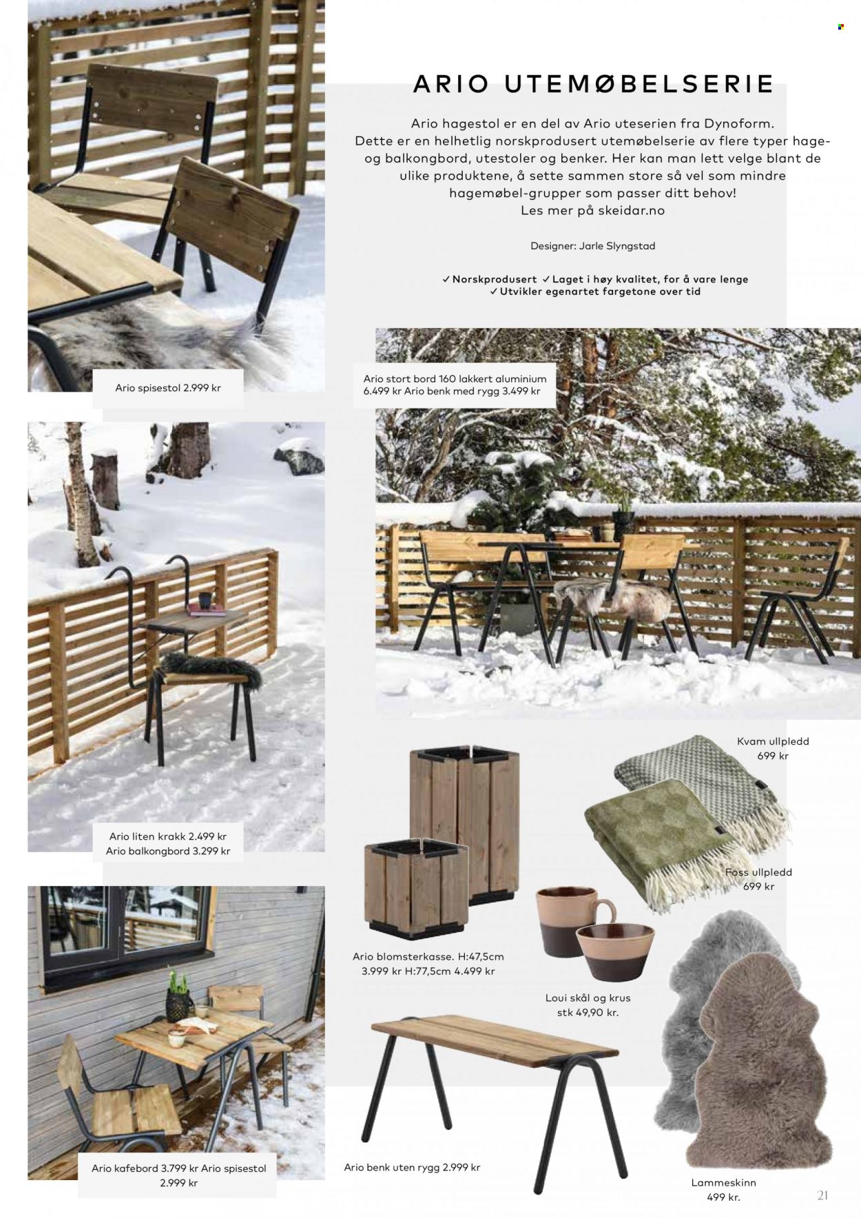 Kundeavis Skeidar - Produkter fra tilbudsaviser - bord, krakk, stol, spisestol, benk. Side 21.