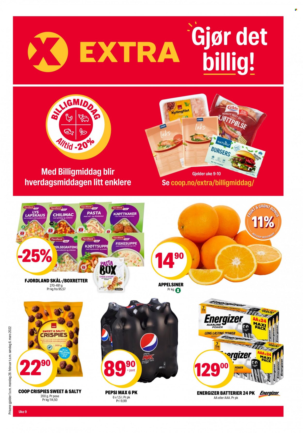Kundeavis Coop Extra - 28.2.2022 - 6.3.2022. Side 1