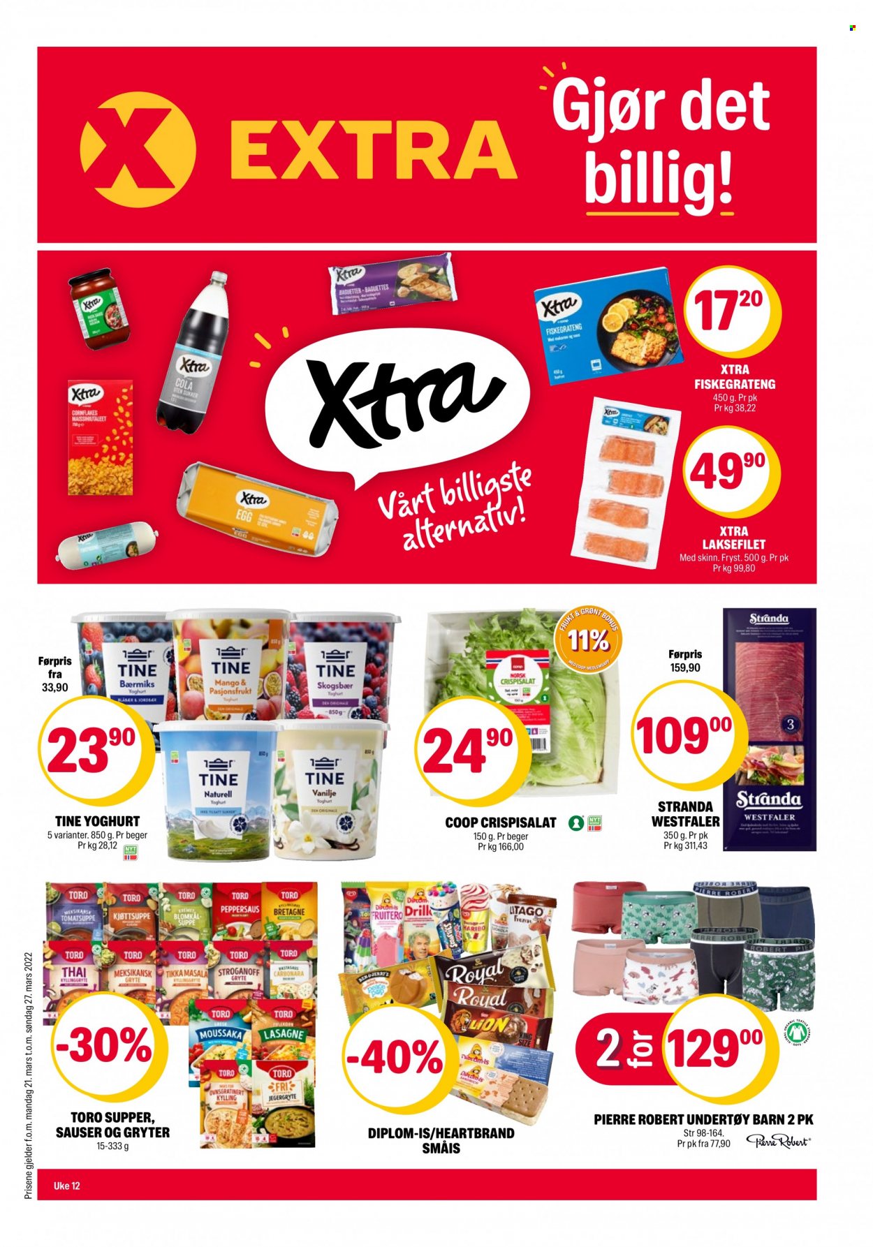 Kundeavis Coop Extra - 21.3.2022 - 27.3.2022. Side 1