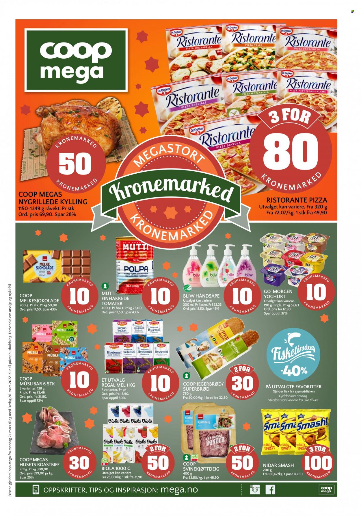 Kundeavis Coop Mega - 21.3.2022 - 26.3.2022. Side 1