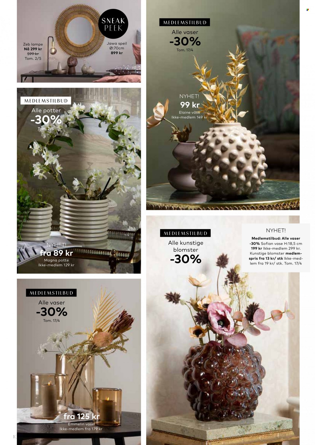thumbnail - Kundeavis Skeidar - Produkter fra tilbudsaviser - lampe, blomster. Side 10.