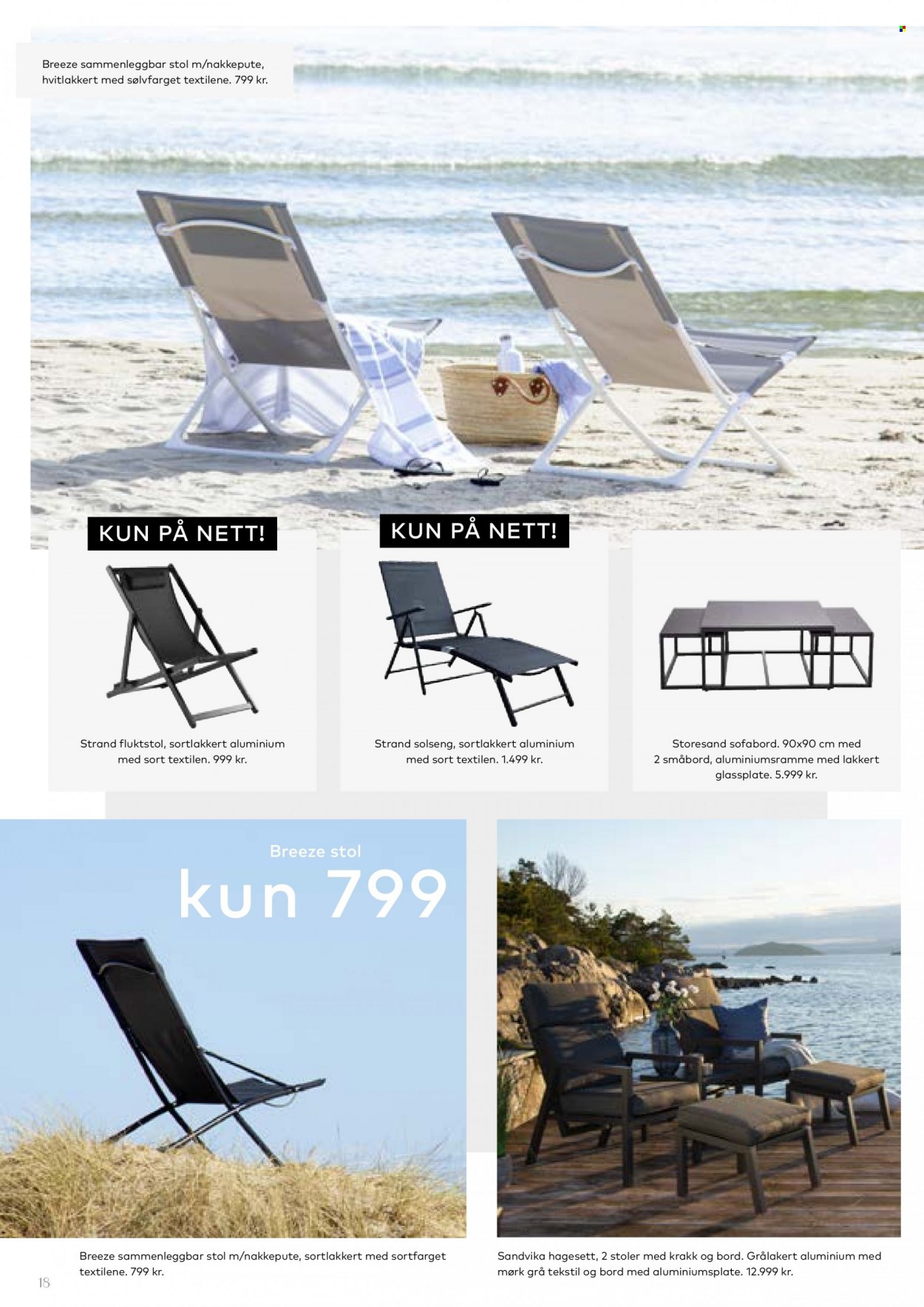 thumbnail - Kundeavis Skeidar - Produkter fra tilbudsaviser - bord, stol, solseng. Side 18.