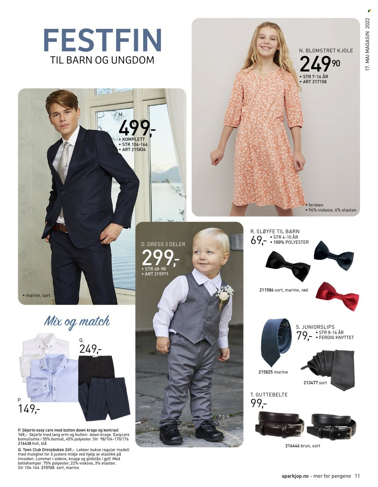 thumbnail - Kundeavis Sparkjøp - 27.4.2022 - 17.5.2022 - Produkter fra tilbudsaviser - bukse, dressbukse, kjole, skjorte. Side 11.