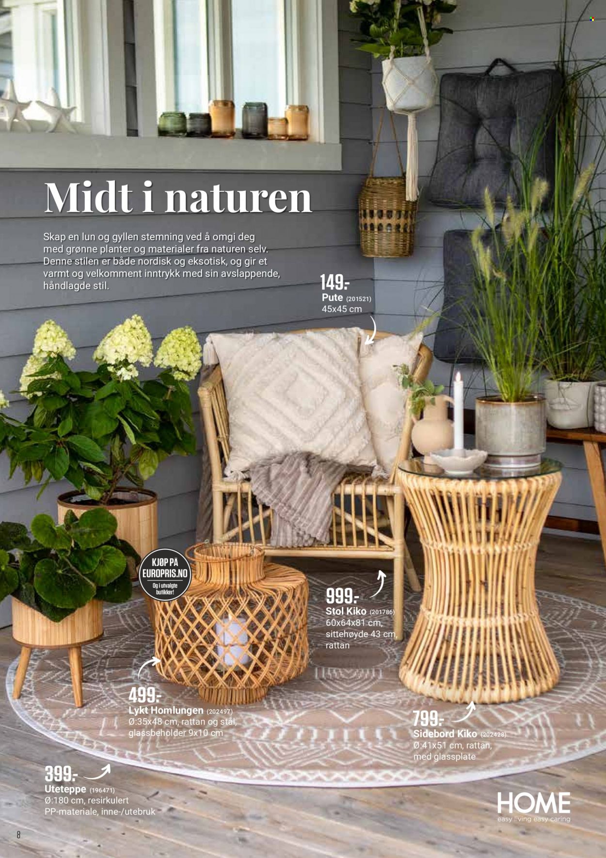 thumbnail - Kundeavis Europris - Produkter fra tilbudsaviser - pute, stol, planter. Side 8.