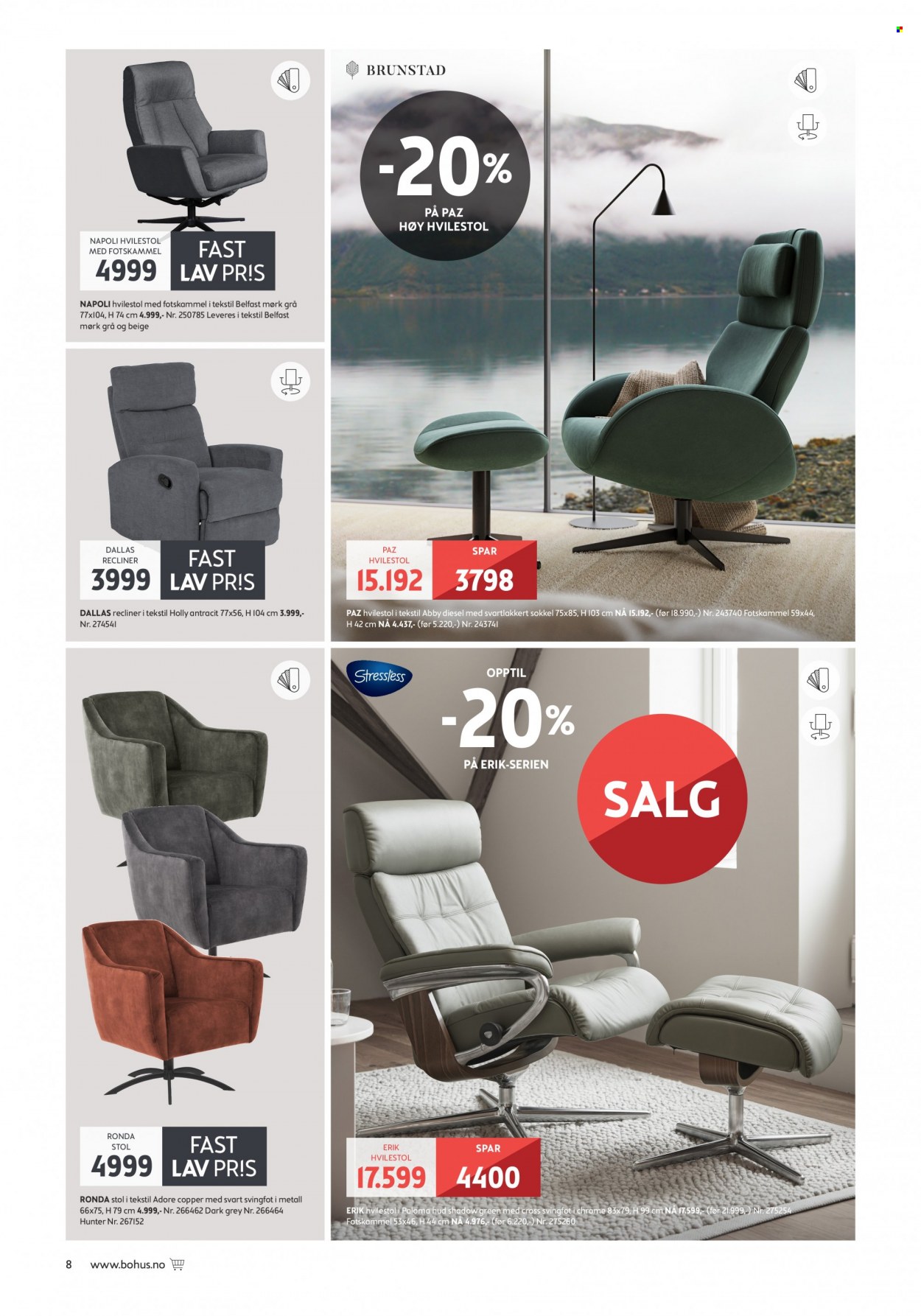 thumbnail - Kundeavis Bohus - 2.5.2022 - 12.6.2022 - Produkter fra tilbudsaviser - stol, hvilestol. Side 8.