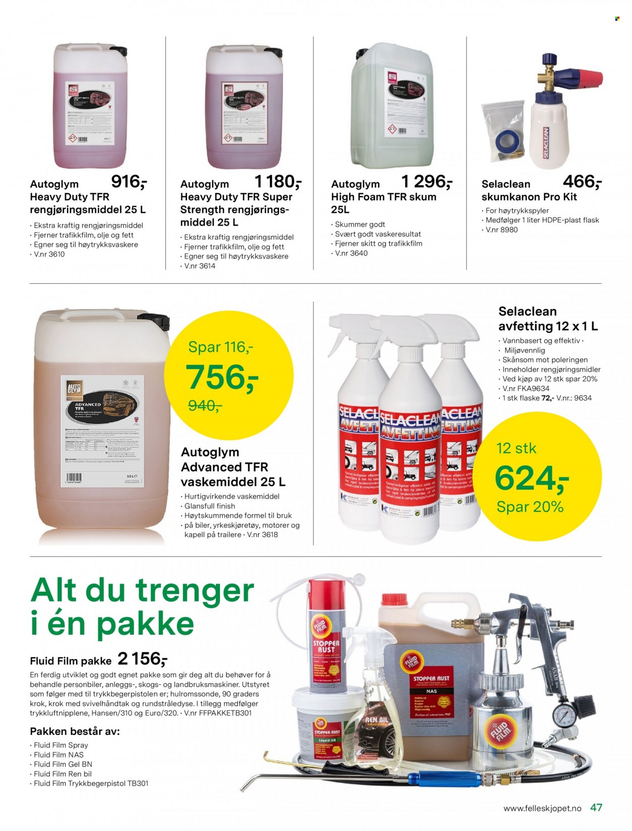 thumbnail - Kundeavis Felleskjøpet - 25.4.2022 - 22.5.2022 - Produkter fra tilbudsaviser - rengjøringsprodukter, vaskemiddel. Side 47.