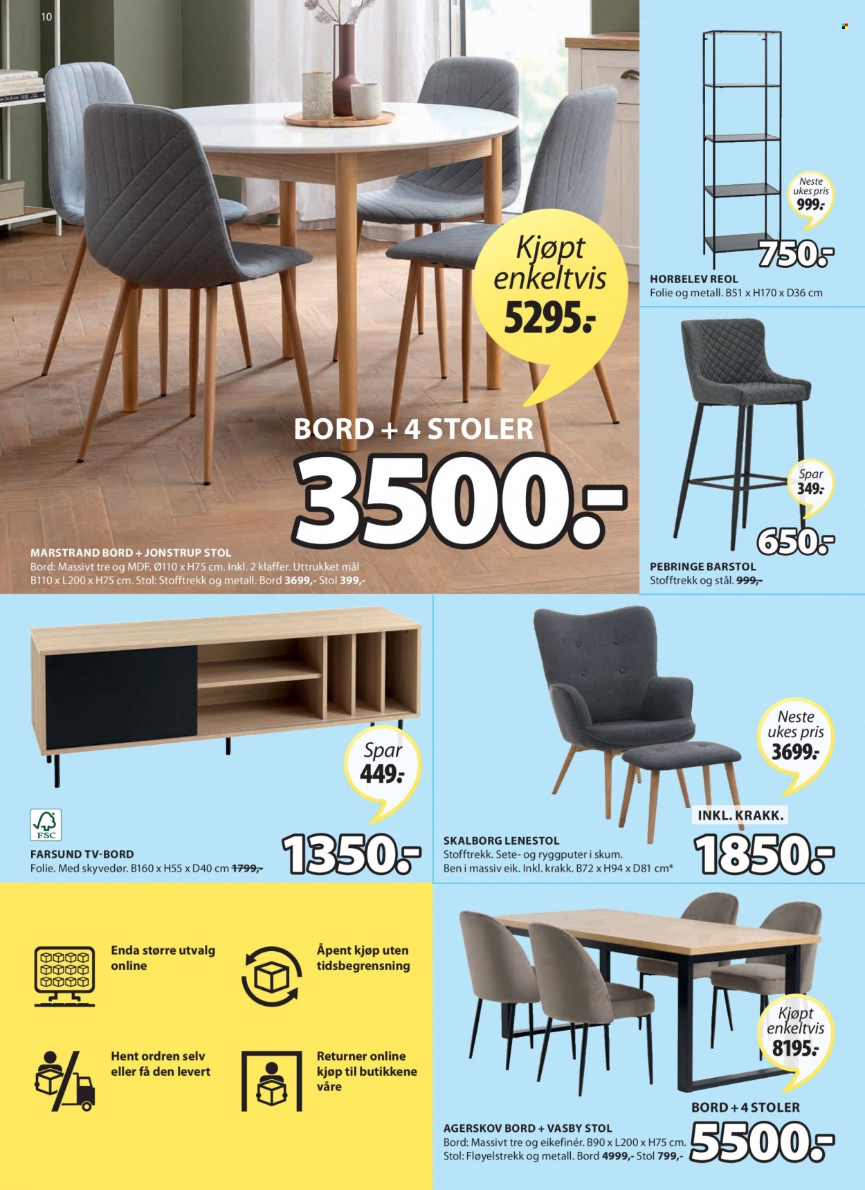 thumbnail - Kundeavis JYSK - 16.5.2022 - 21.5.2022 - Produkter fra tilbudsaviser - bord, krakk, stol, lenestol. Side 10.