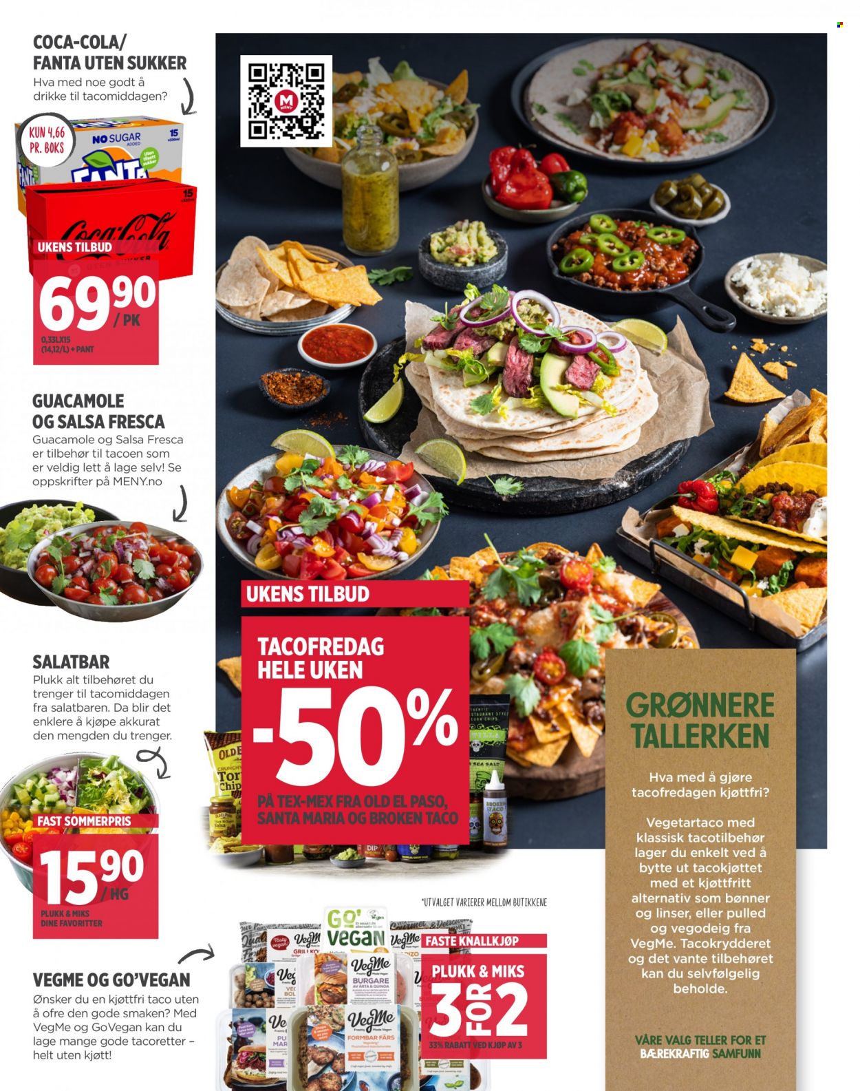 thumbnail - Kundeavis MENY - 18.5.2022 - 21.5.2022 - Produkter fra tilbudsaviser - salsa, bønner, Fanta, Coca-Cola. Side 4.