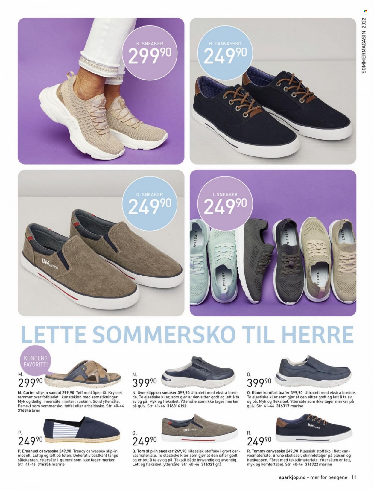 thumbnail - Kundeavis Sparkjøp - Produkter fra tilbudsaviser - sandal, tøfler, canvassko, sneaker. Side 11.