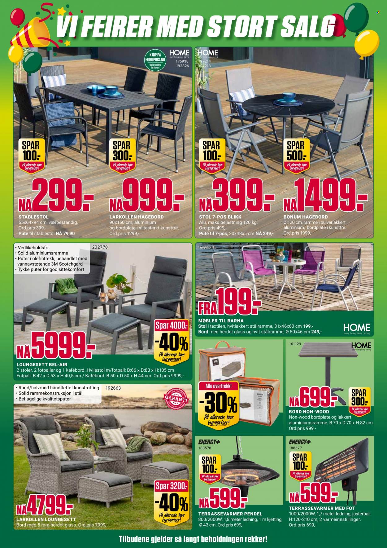 thumbnail - Kundeavis Europris - 20.6.2022 - 25.6.2022 - Produkter fra tilbudsaviser - pute, stol, hvilestol, bord. Side 9.