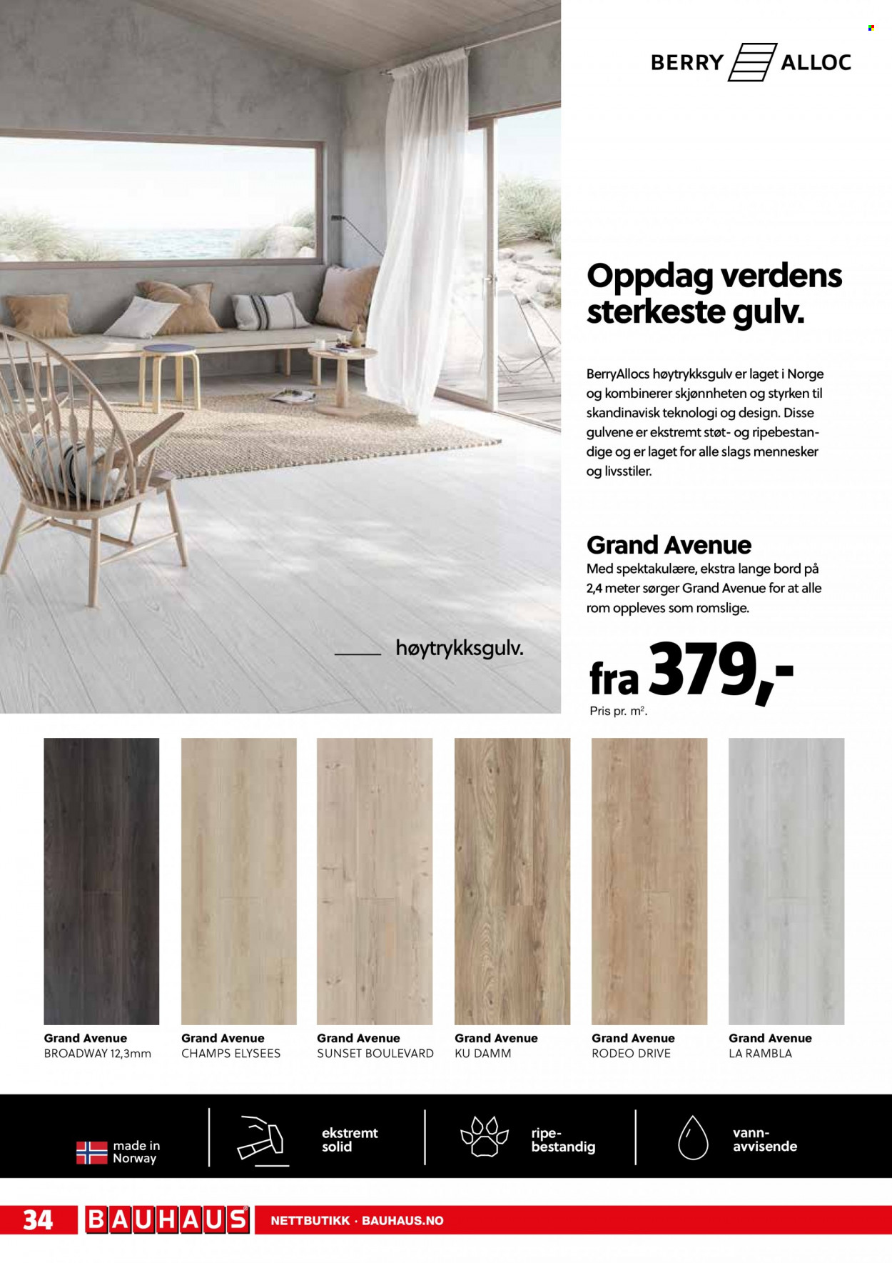 thumbnail - Kundeavis Bauhaus - 20.6.2022 - 3.7.2022 - Produkter fra tilbudsaviser - bord, gulv. Side 34.
