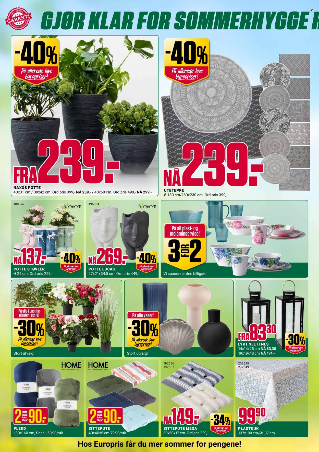 thumbnail - Kundeavis Europris - 27.6.2022 - 2.7.2022 - Produkter fra tilbudsaviser - pledd, planter. Side 4.