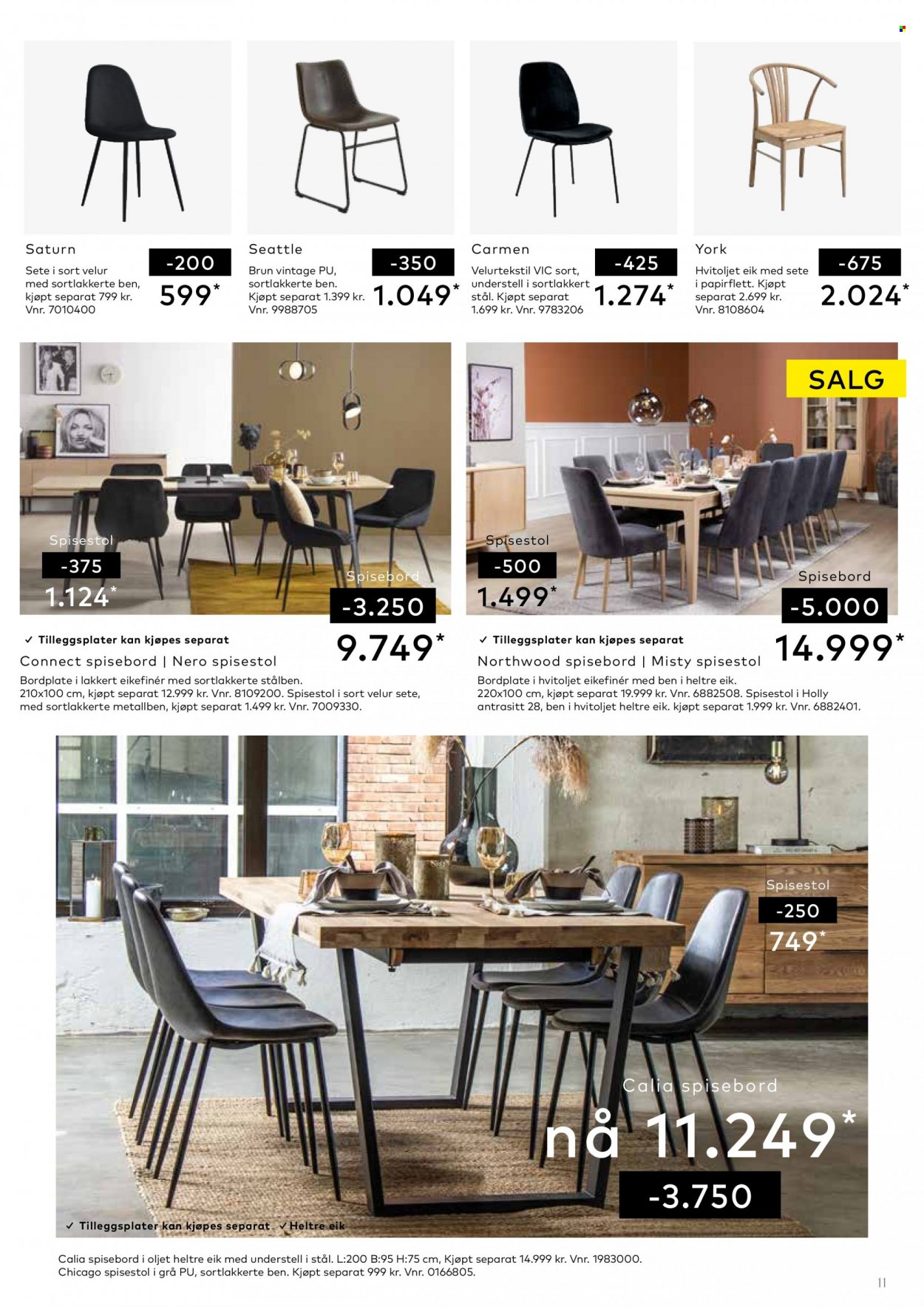 thumbnail - Kundeavis Skeidar - 4.7.2022 - 11.7.2022 - Produkter fra tilbudsaviser - bord, spisebord, stol, spisestol. Side 11.