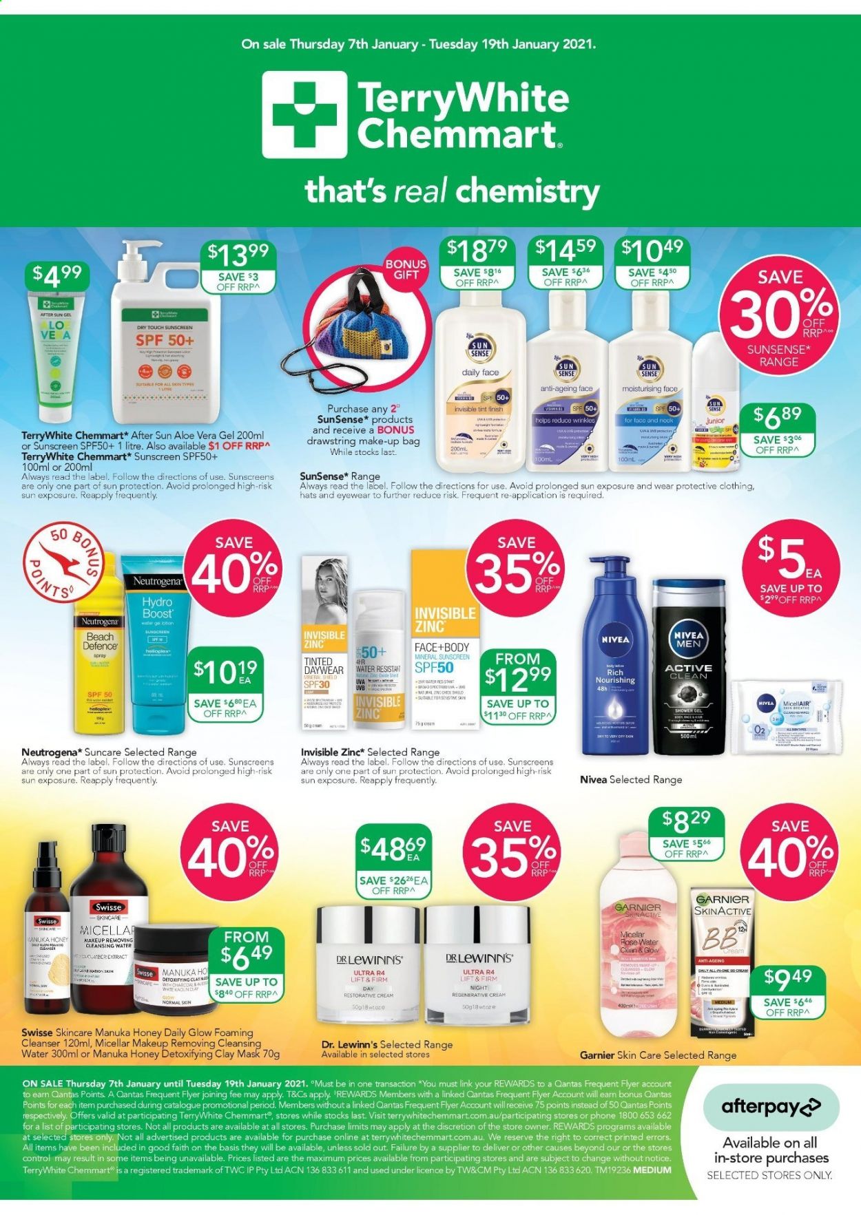 thumbnail - TerryWhite Chemmart Catalogue - 7 Jan 2021 - 19 Jan 2021 - Sales products - Nivea, shower gel, Swisse, cleanser, Garnier, Neutrogena, body lotion, zinc. Page 10.