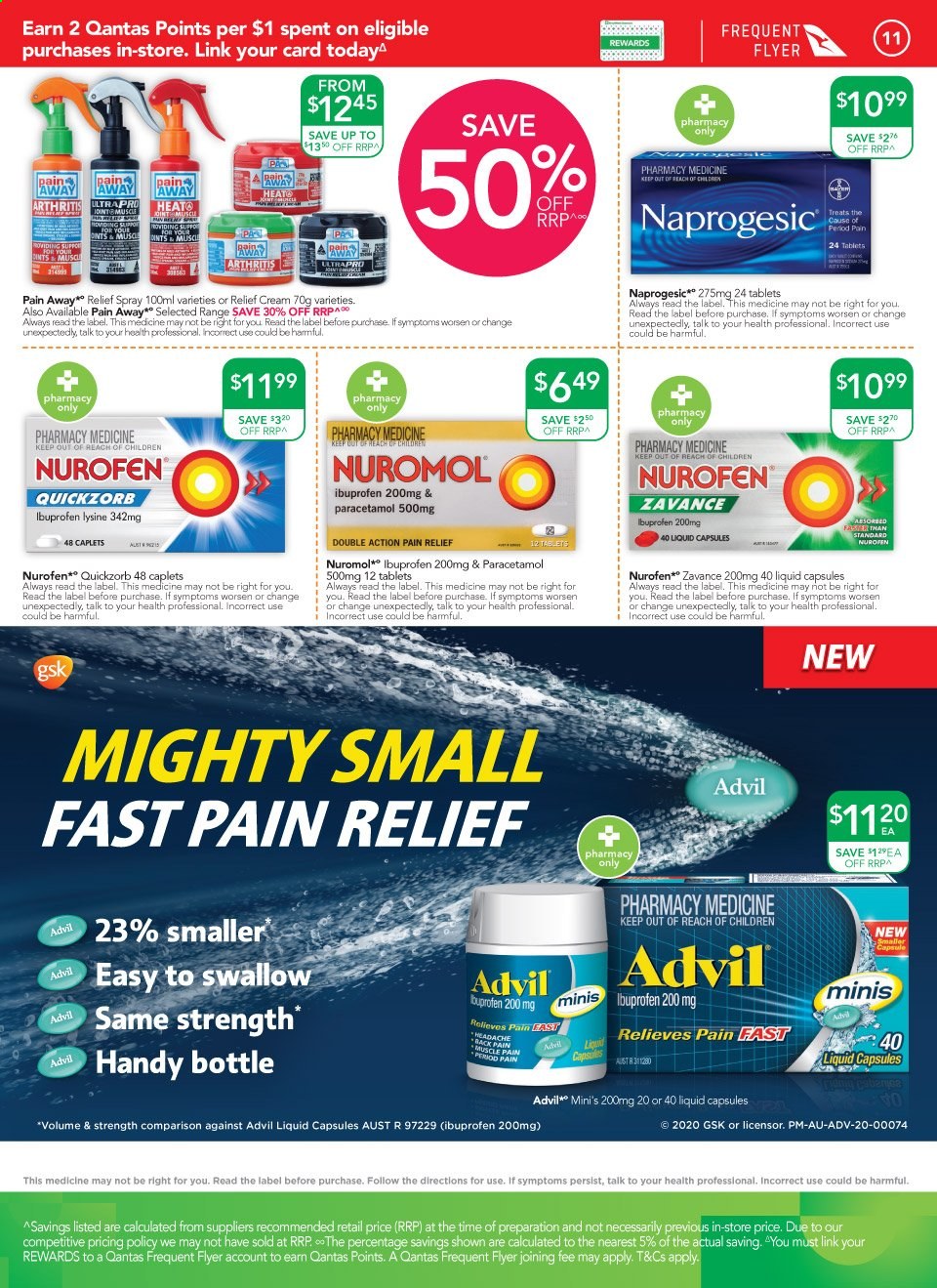 thumbnail - TerryWhite Chemmart Catalogue - 21 Jan 2021 - 9 Feb 2021 - Sales products - pain relief, Advil Rapid, Nurofen, Ibuprofen. Page 11.