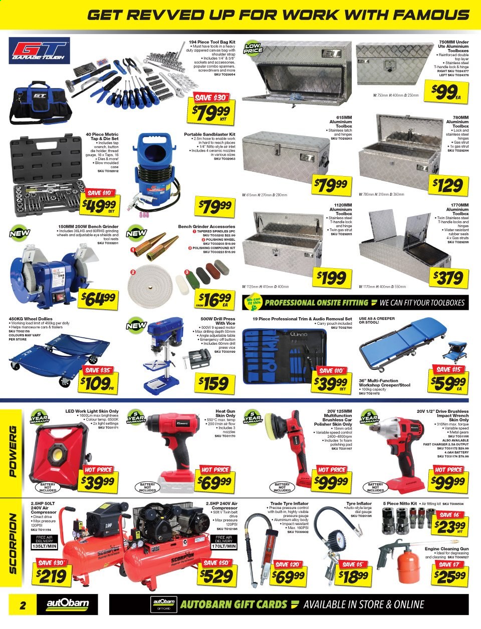 thumbnail - Autobarn Catalogue - 25 Jan 2021 - 14 Feb 2021 - Sales products - strap, air compressor, tire inflator. Page 2.