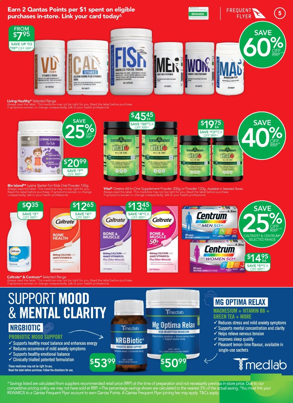 thumbnail - TerryWhite Chemmart Catalogue - 4 Mar 2021 - 23 Mar 2021 - Sales products - multivitamin, magnesium, calcium, Centrum, Vital Proteins. Page 5.