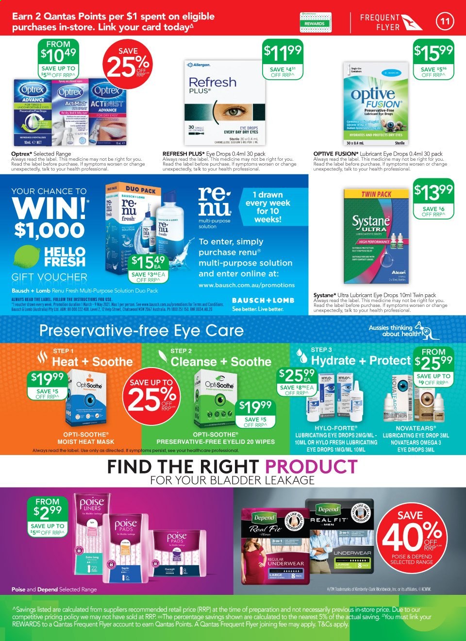 thumbnail - TerryWhite Chemmart Catalogue - 4 Mar 2021 - 23 Mar 2021 - Sales products - eye drops, Systane, Re Nu, Omega-3. Page 11.