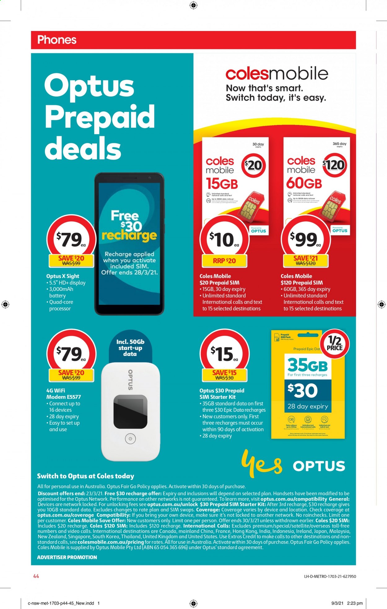Coles catalogue - 17 Mar 2021 - 23 Mar 2021. Page 44