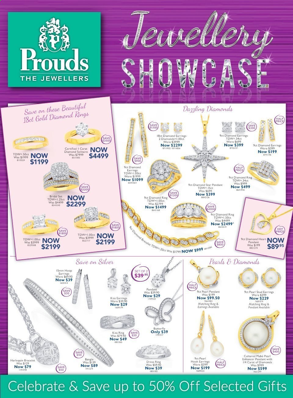 thumbnail - Prouds The Jewellers Catalogue - 15 Mar 2021 - 11 Apr 2021 - Sales products - bracelet, pendant, diamond ring, earrings, diamond earrings. Page 1.