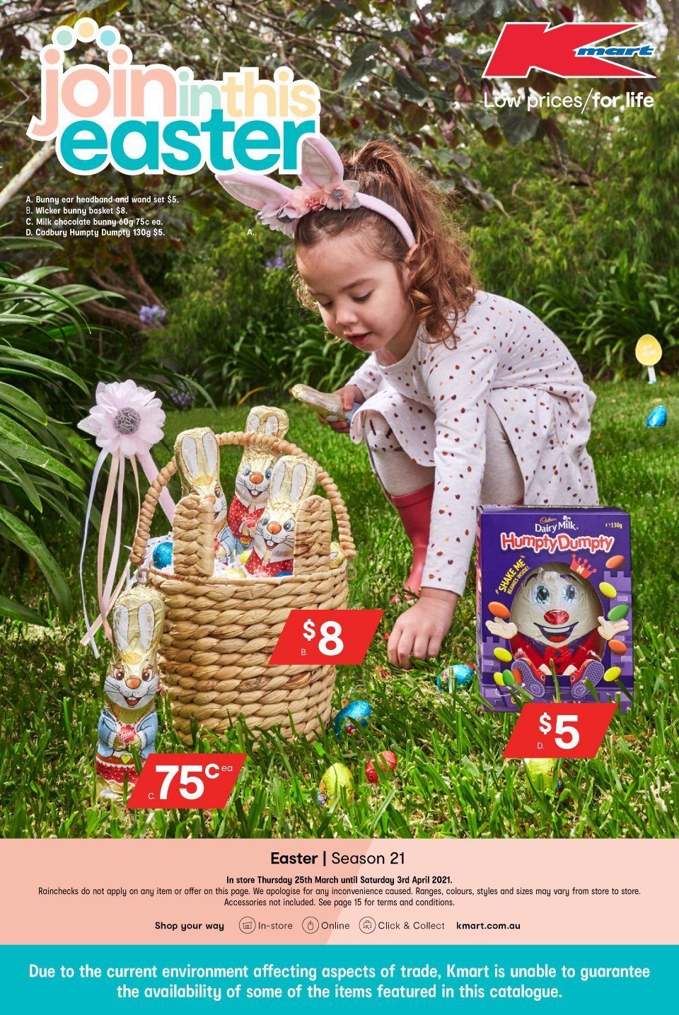 thumbnail - Kmart Catalogue - 25 Mar 2021 - 3 Apr 2021 - Sales products - basket. Page 1.