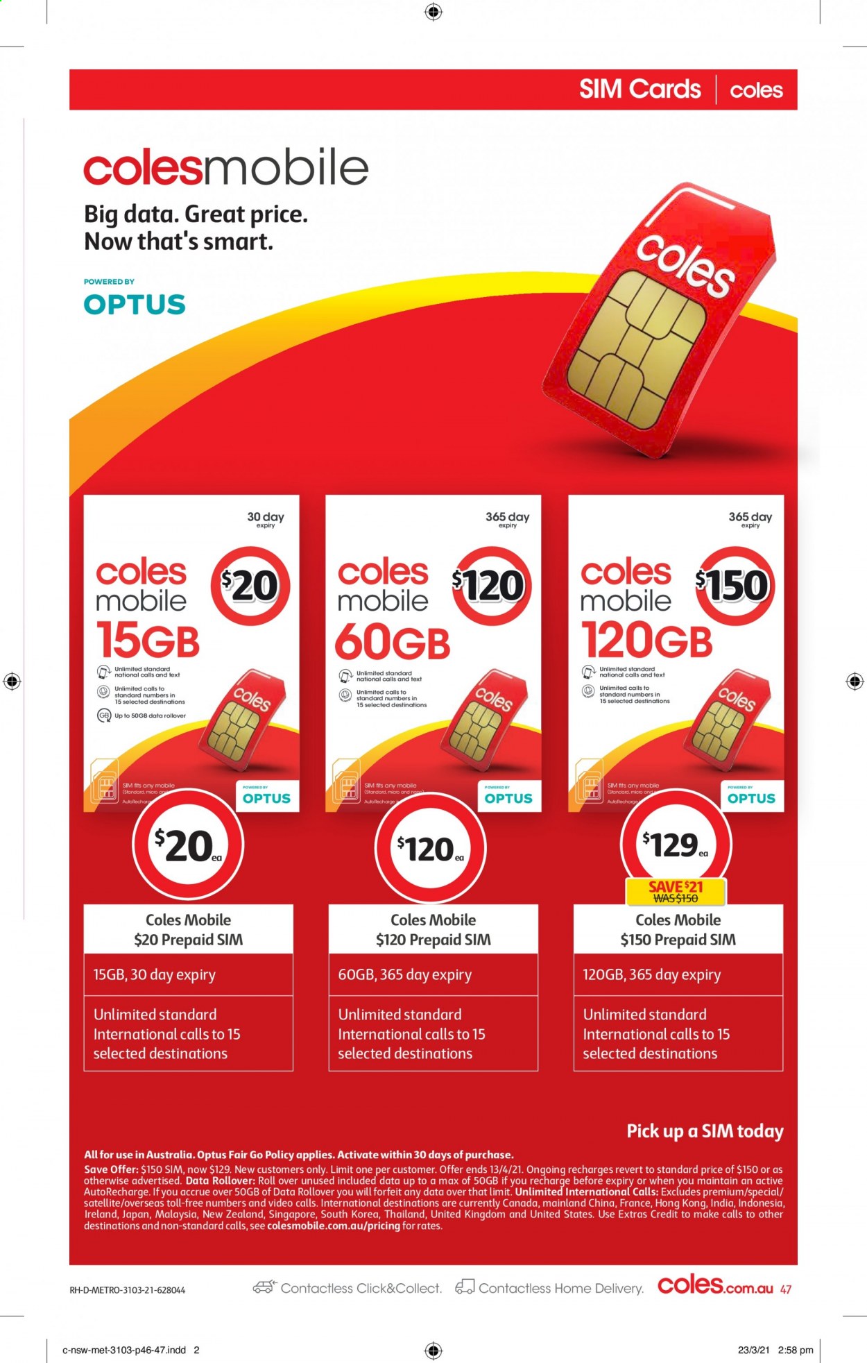 Coles catalogue - 31 Mar 2021 - 6 Apr 2021. Page 47