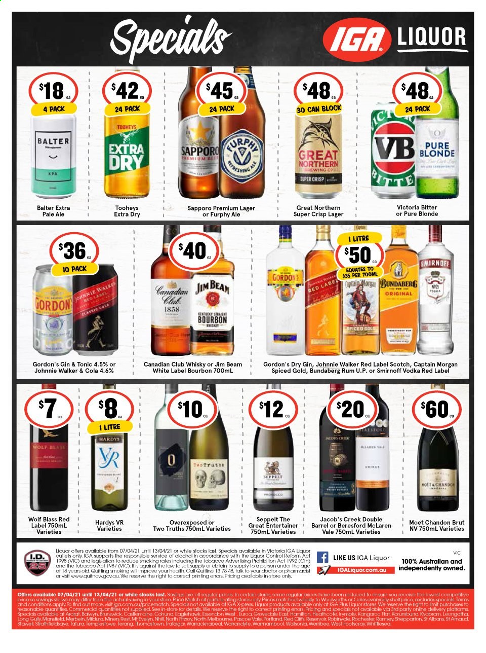 IGA LIQUOR catalogue - 7 Apr 2021 - 13 Apr 2021. Page 1