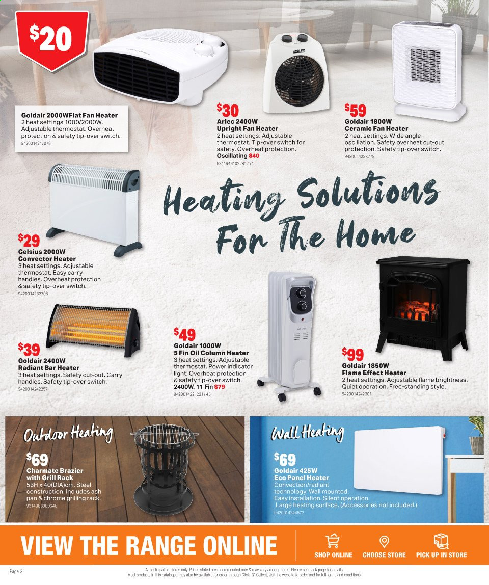 thumbnail - Mitre 10 Catalogue - 5 May 2021 - 16 May 2021 - Sales products - pan, switch, heater, fan heater, grill. Page 2.