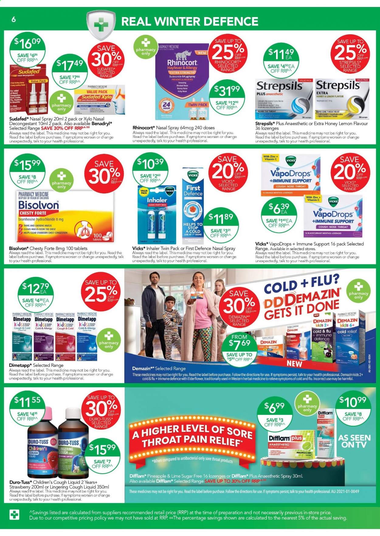 thumbnail - TerryWhite Chemmart Catalogue - 6 May 2021 - 25 May 2021 - Sales products - Vicks, pain relief, Dimetapp, Cold & Flu, Sudafed, vitamin c, Strepsils, nasal spray. Page 6.