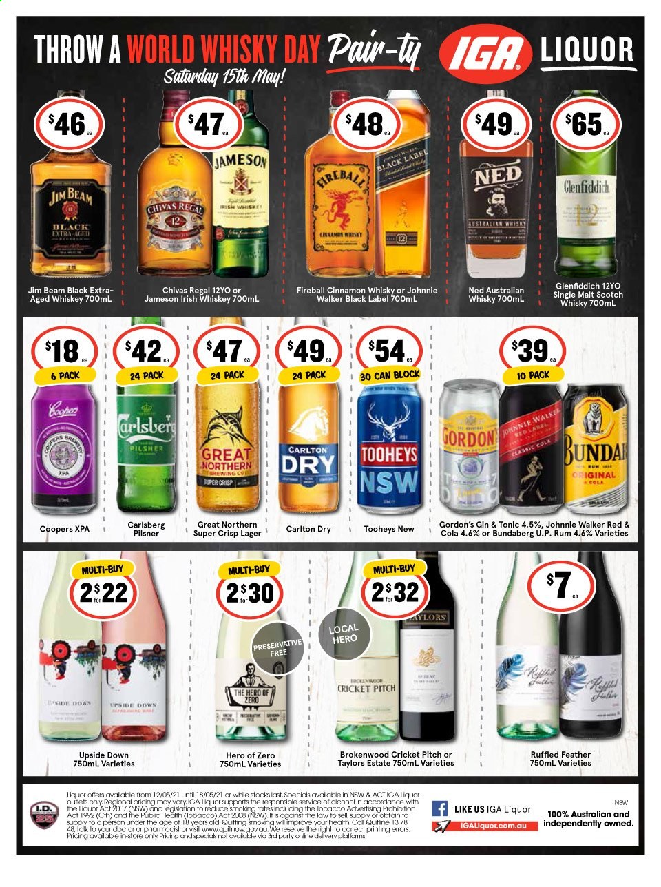 IGA LIQUOR catalogue - 12 May 2021 - 18 May 2021. Page 1