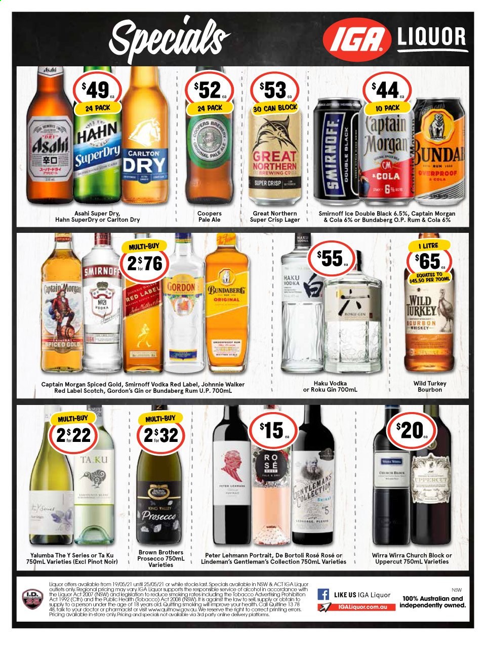 IGA LIQUOR catalogue - 19 May 2021 - 25 May 2021. Page 1