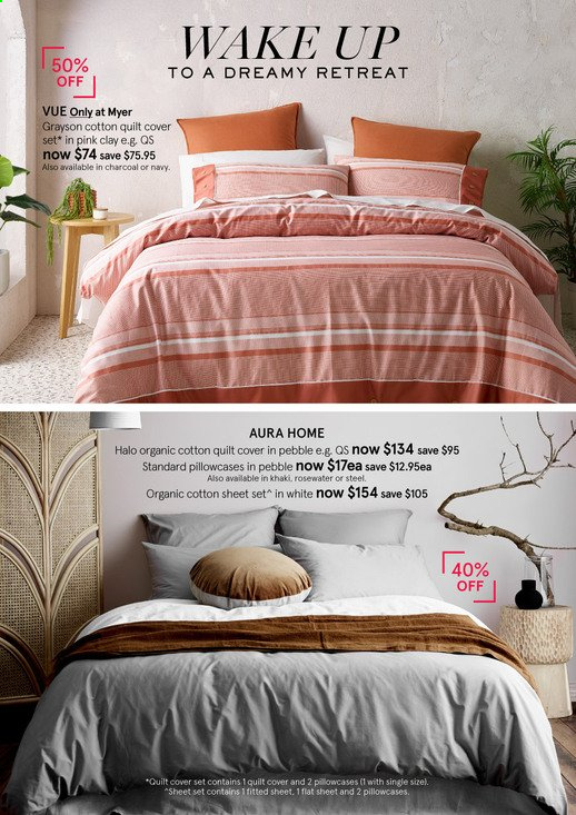thumbnail - Myer Catalogue - Sales products - pillowcase, quilt, cotton quilt, quilt cover set. Page 2.