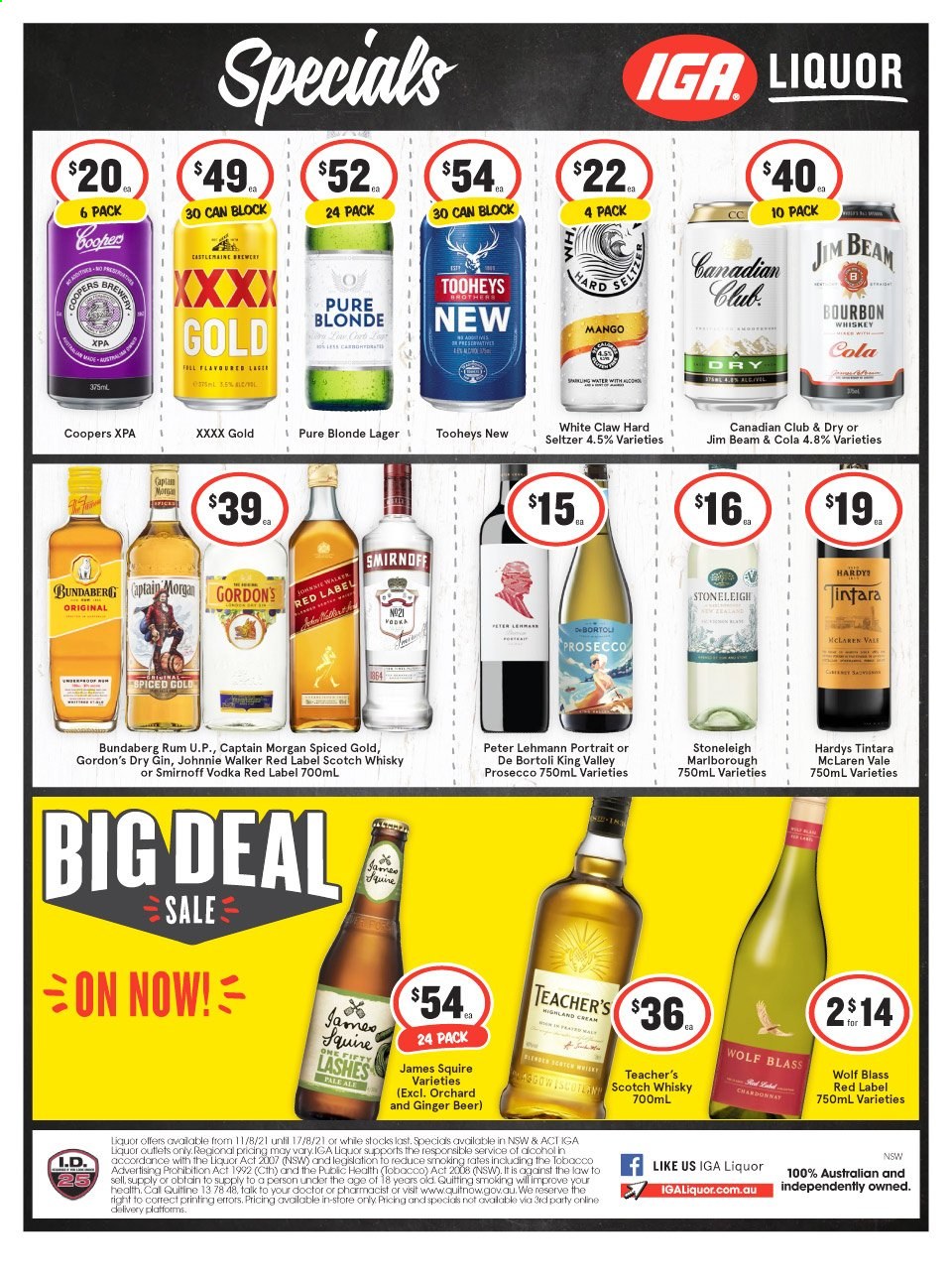 IGA LIQUOR catalogue - 11 Aug 2021 - 17 Aug 2021. Page 1