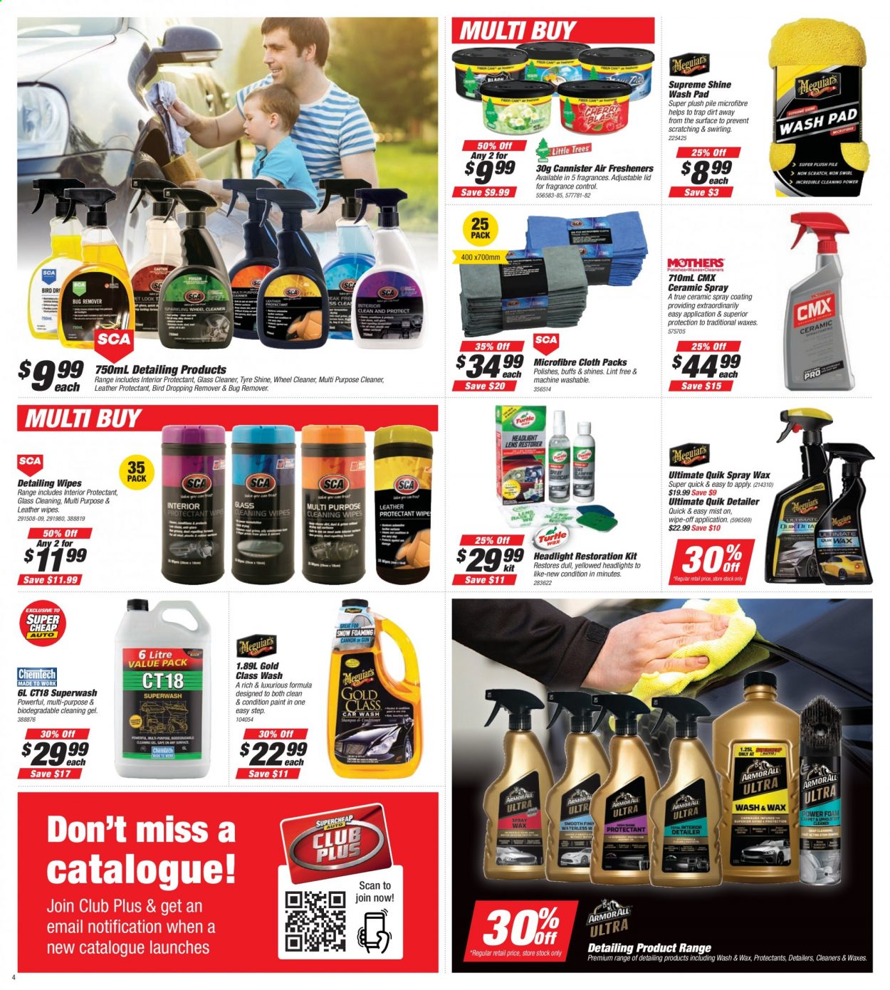 thumbnail - Supercheap Auto Catalogue - 12 Aug 2021 - 22 Aug 2021 - Sales products - Nike, cleansing wipes, wipes, cleaner, glass cleaner, air freshener, tyre shine, headlamp. Page 4.