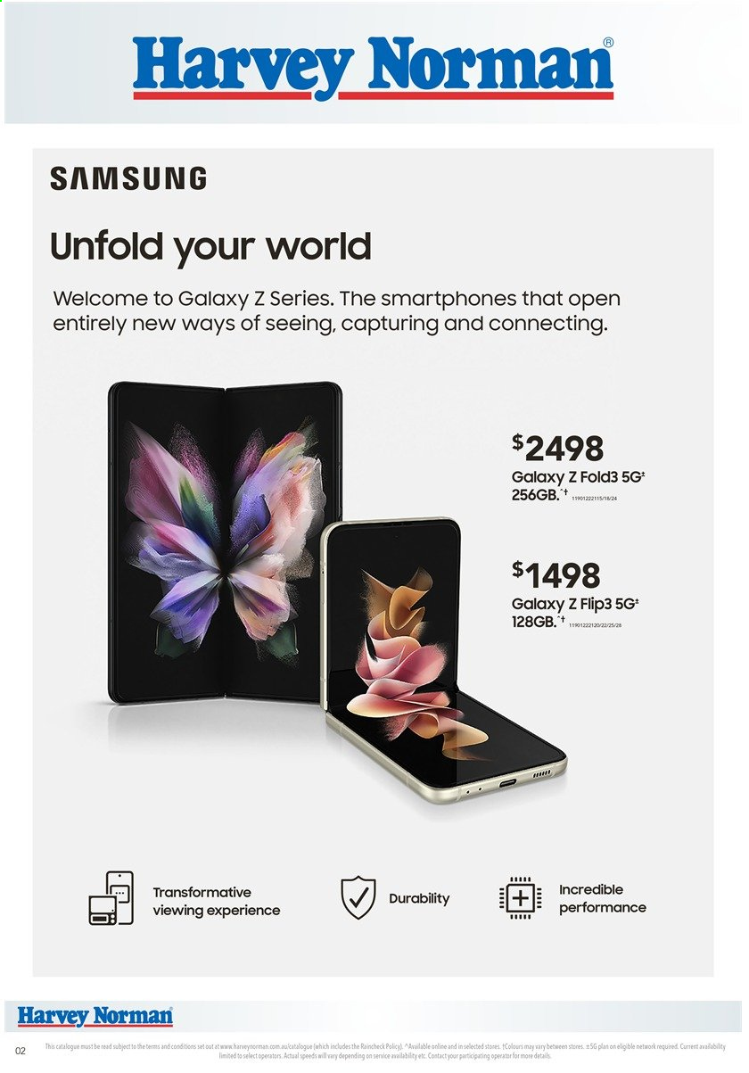 thumbnail - Harvey Norman Catalogue - 12 Aug 2021 - 9 Sep 2021 - Sales products - Samsung Galaxy, Samsung, Samsung Galaxy Z. Page 2.
