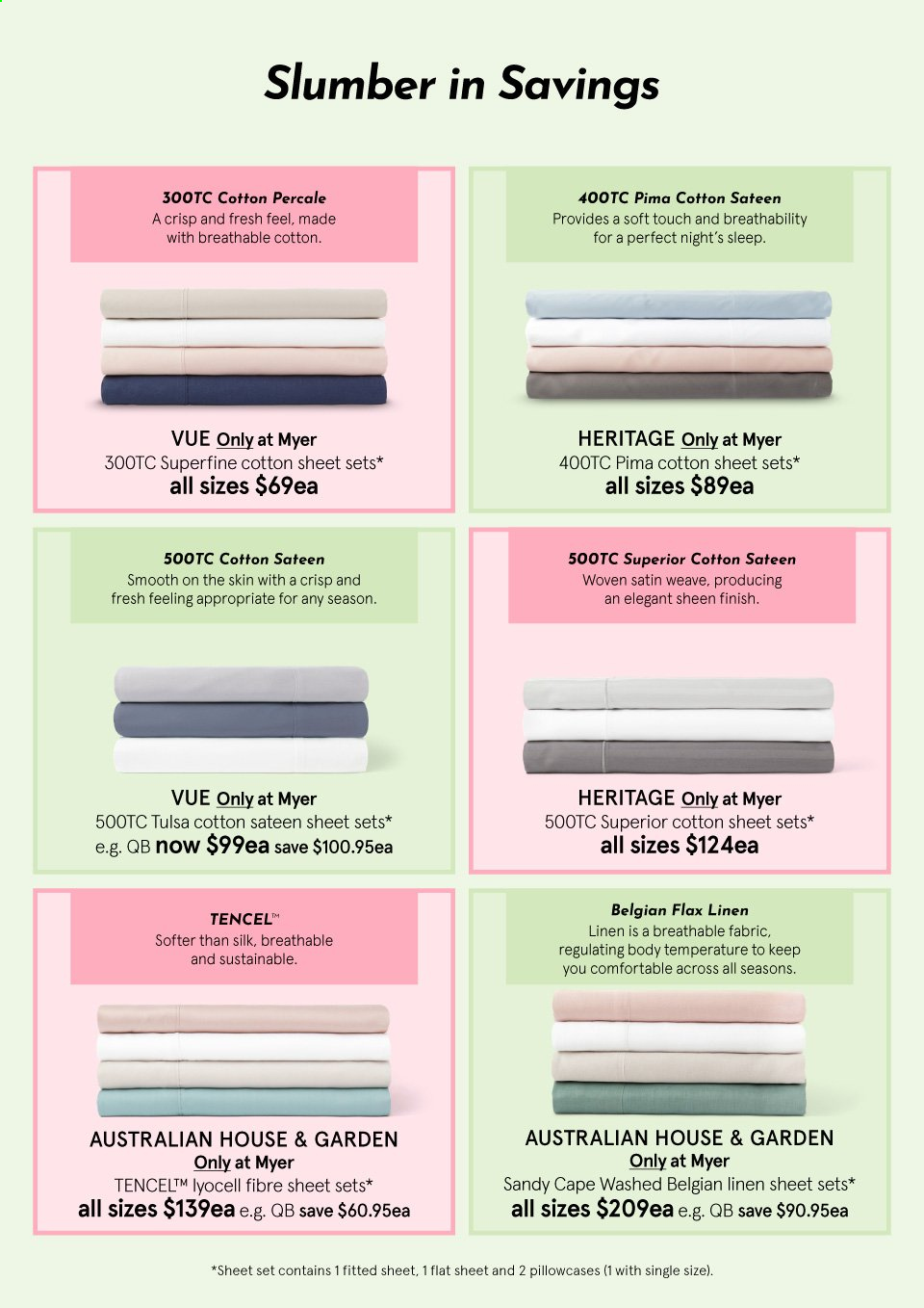 thumbnail - Myer Catalogue - Sales products - linens, pillowcase. Page 2.