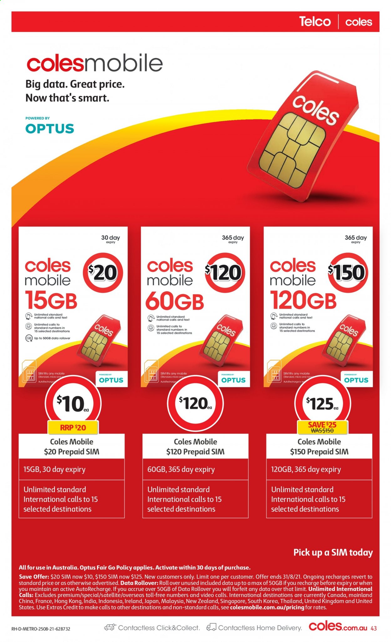 Coles catalogue - 25 Aug 2021 - 31 Aug 2021. Page 43