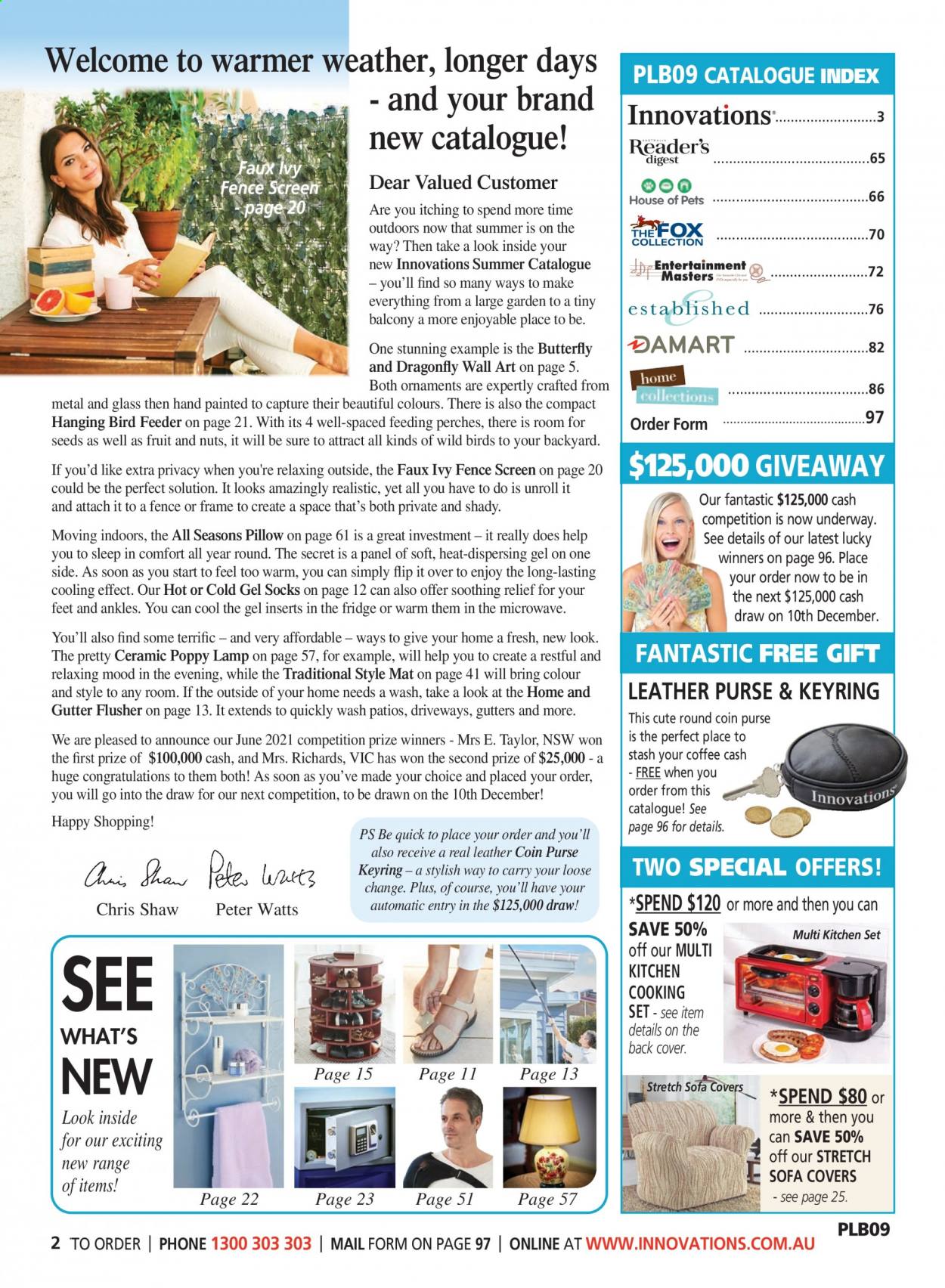 thumbnail - Innovations Catalogue - Sales products - cookware set, pillow, bird feeder, socks, lamp. Page 2.