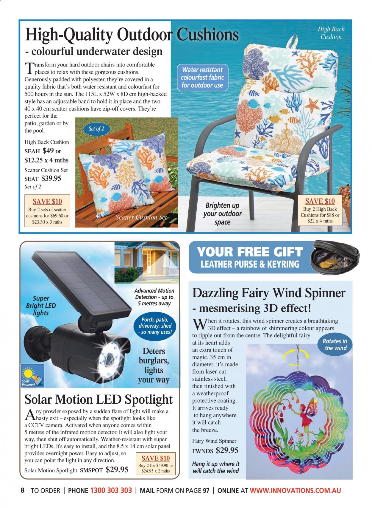 thumbnail - Innovations Catalogue - Sales products - spotlight, cushion, LED light. Page 8.