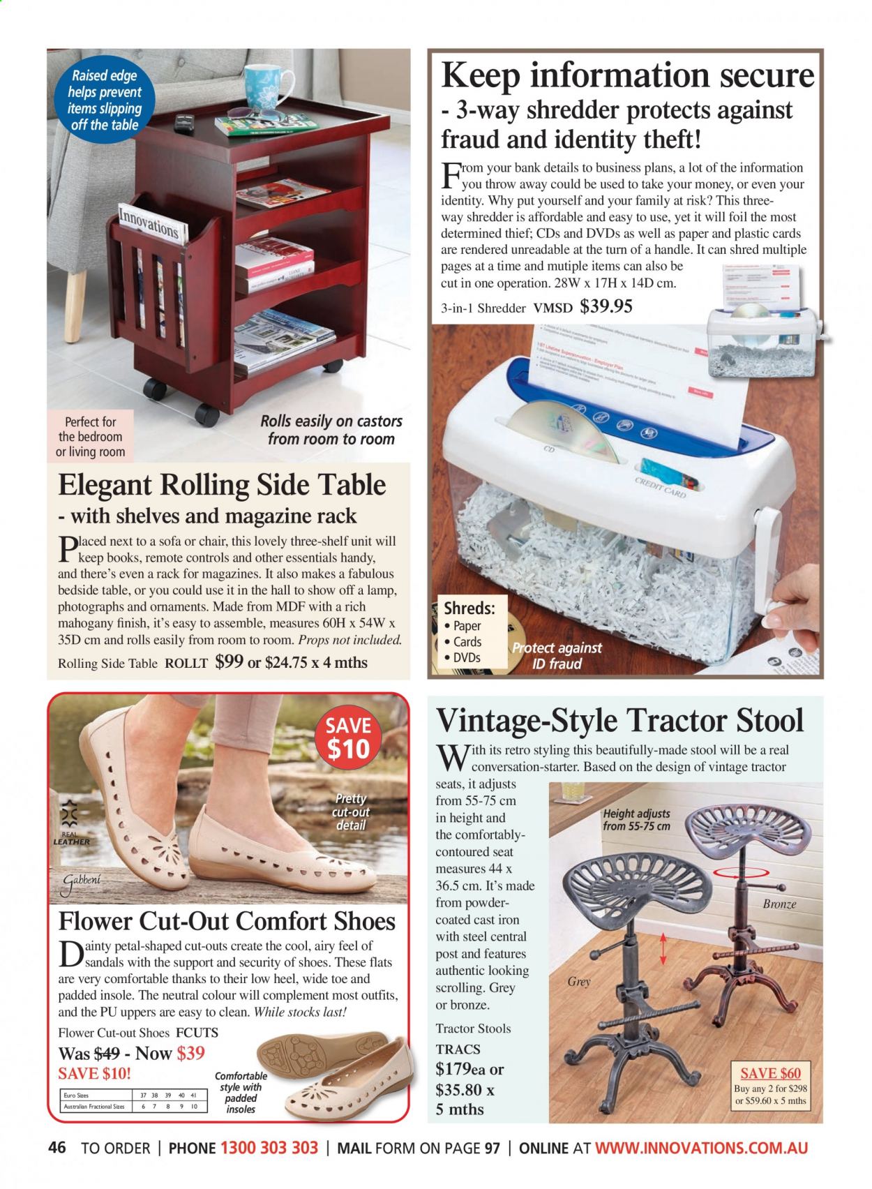 thumbnail - Innovations Catalogue - Sales products - sandals, book, lamp. Page 46.