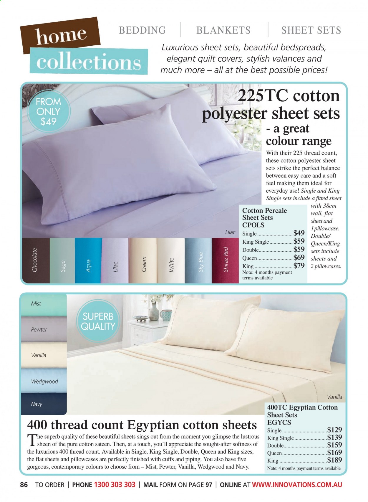 thumbnail - Innovations Catalogue - Sales products - bedding, bedspread, blanket, pillowcase, quilt, quilt cover set. Page 86.