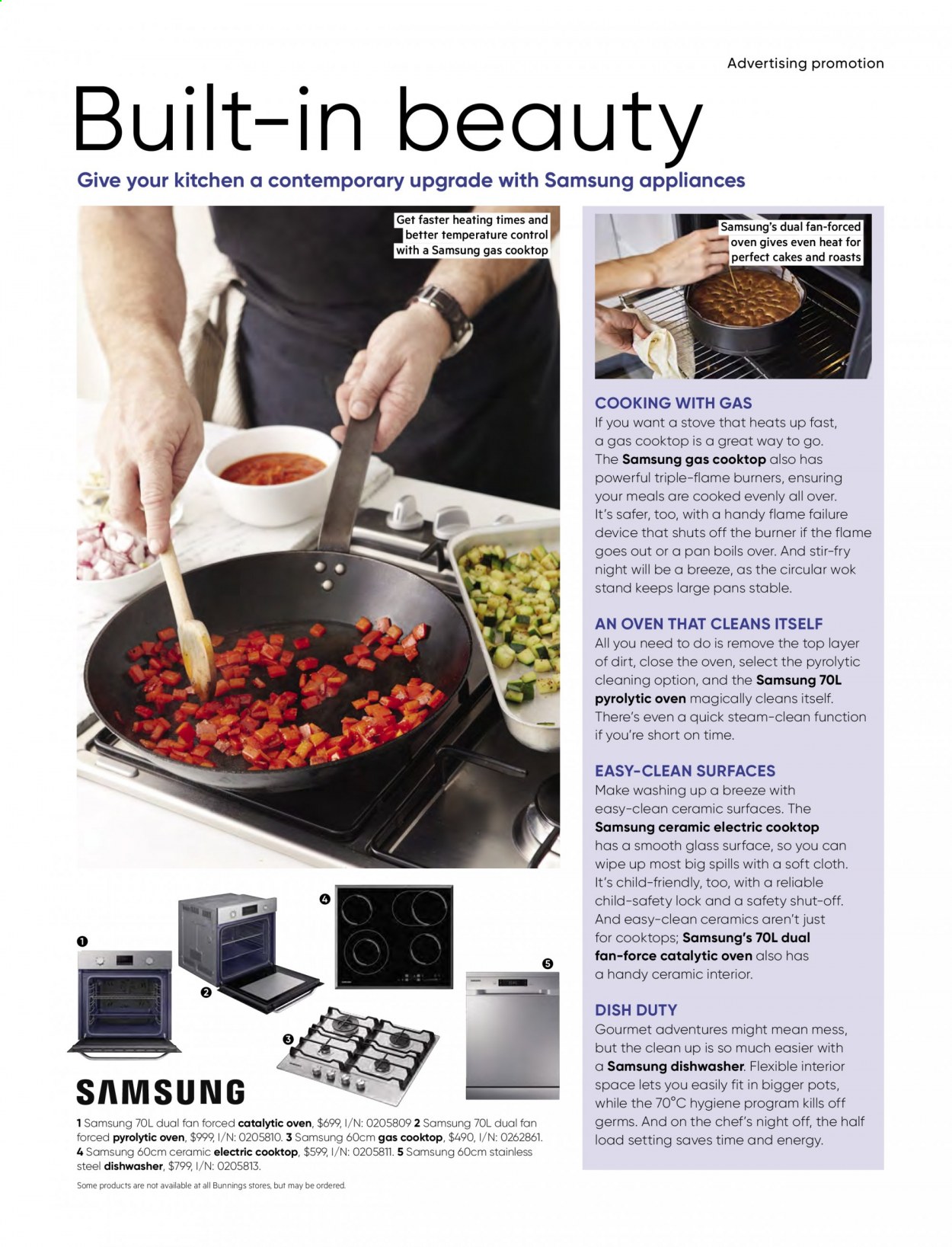 thumbnail - Bunnings Warehouse Catalogue - 1 Sep 2021 - 30 Sep 2021 - Sales products - pot, pan, wok, Samsung, stove, dishwasher, cooktop, electric cooktop, clip fan. Page 47.