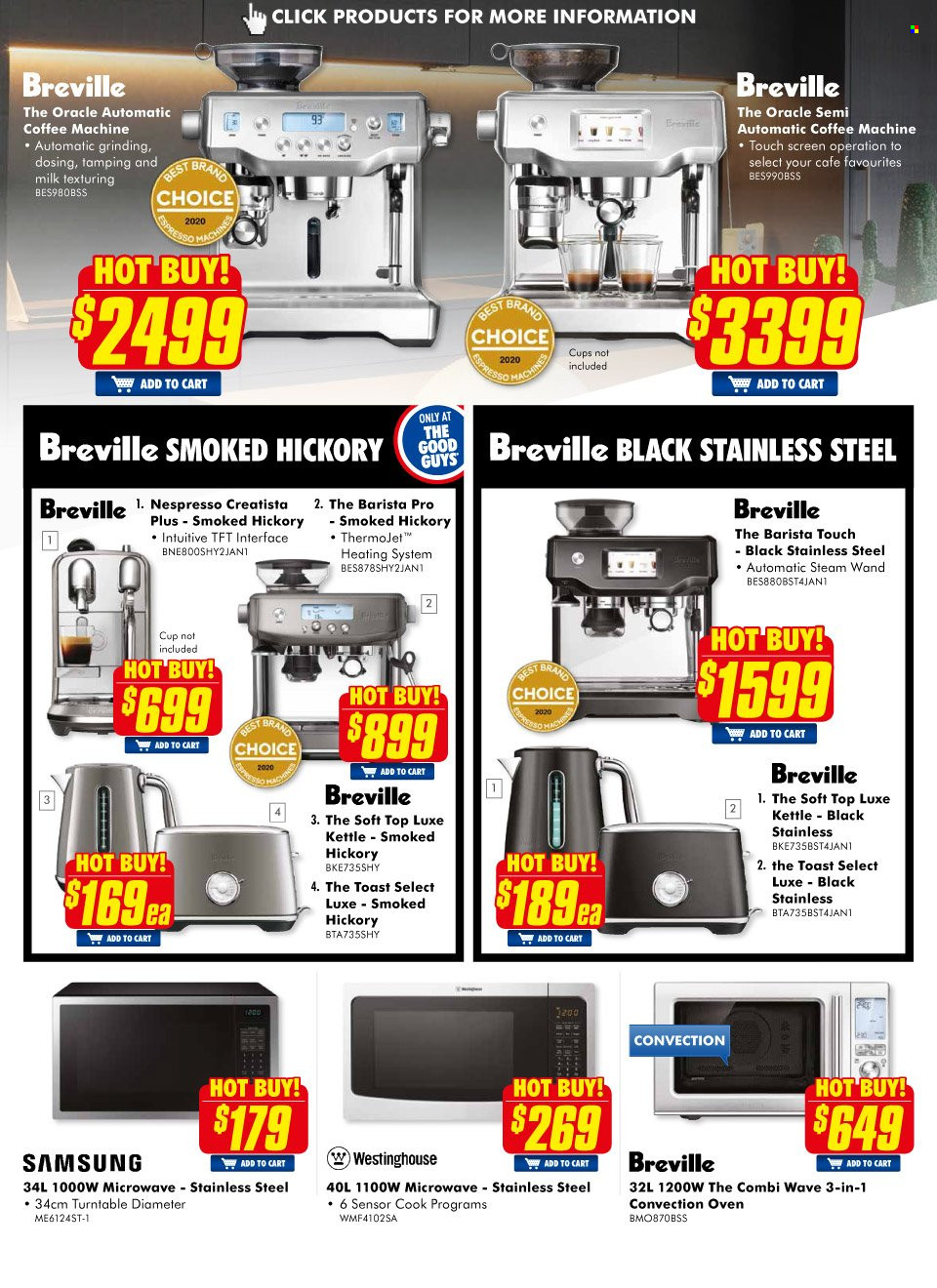 thumbnail - The Good Guys Catalogue - 7 Sep 2021 - 29 Sep 2021 - Sales products - cup, Samsung, oven, convection oven, microwave, coffee machine, Nespresso, kettle. Page 19.