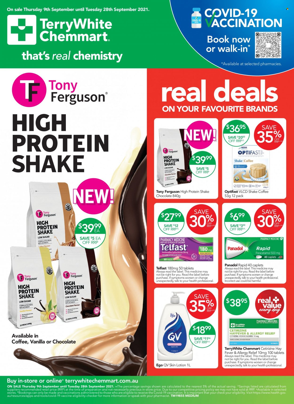 thumbnail - TerryWhite Chemmart Catalogue - 9 Sep 2021 - 28 Sep 2021 - Sales products - body lotion, allergy relief, Telfast. Page 1.