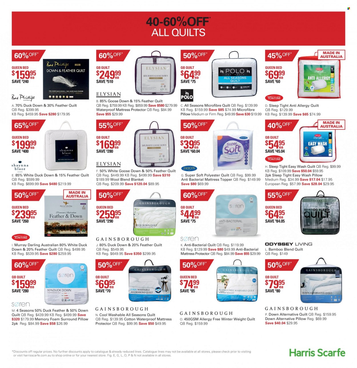 thumbnail - Harris Scarfe Catalogue - Sales products - blanket, topper, pillow, quilt, mattress protector. Page 5.