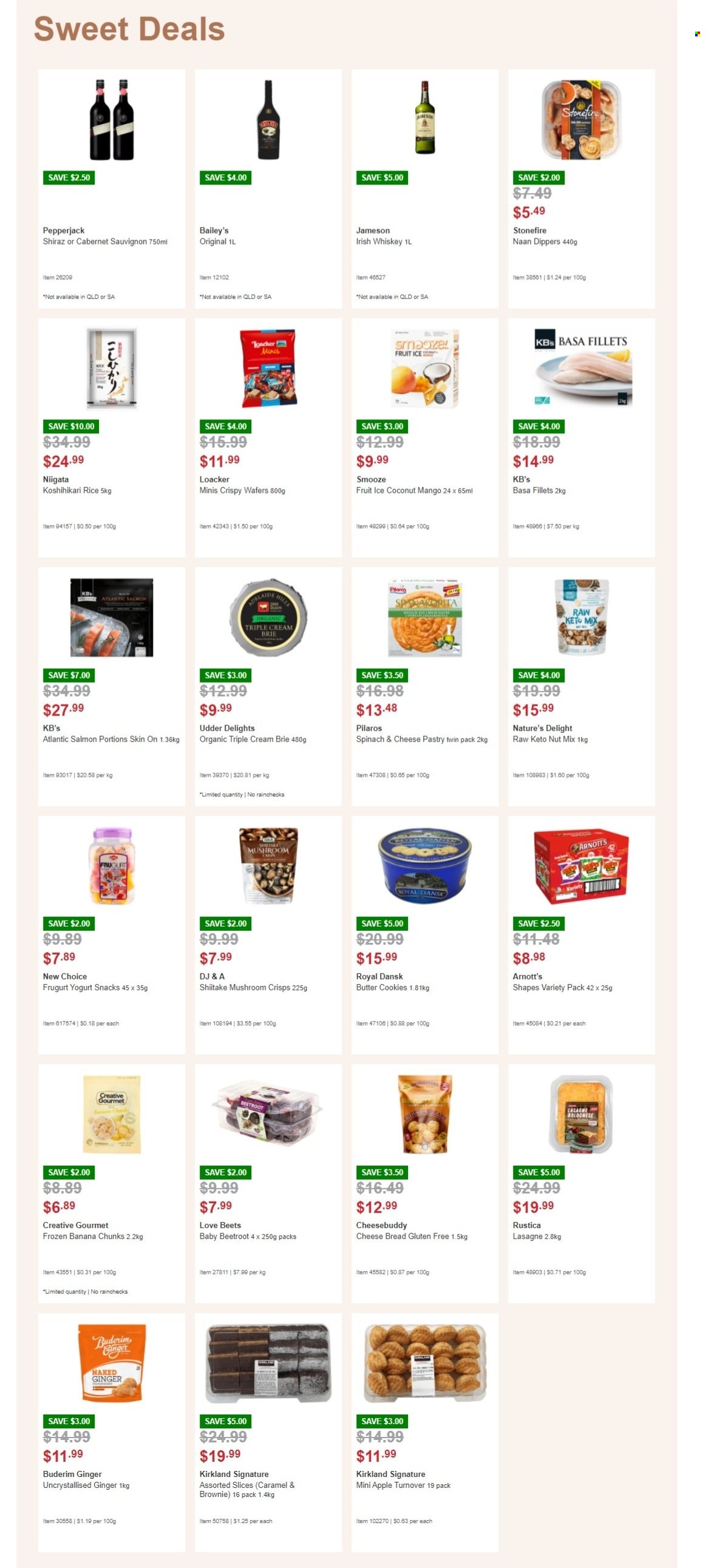 thumbnail - Costco Catalogue - 13 Sep 2021 - 26 Sep 2021 - Sales products - cookies, wafers, brownies, butter cookies, salmon, mushrooms, beetroot, Cabernet Sauvignon, red wine, wine, Shiraz, whiskey, irish whiskey, Jameson, Baileys, whisky. Page 2.