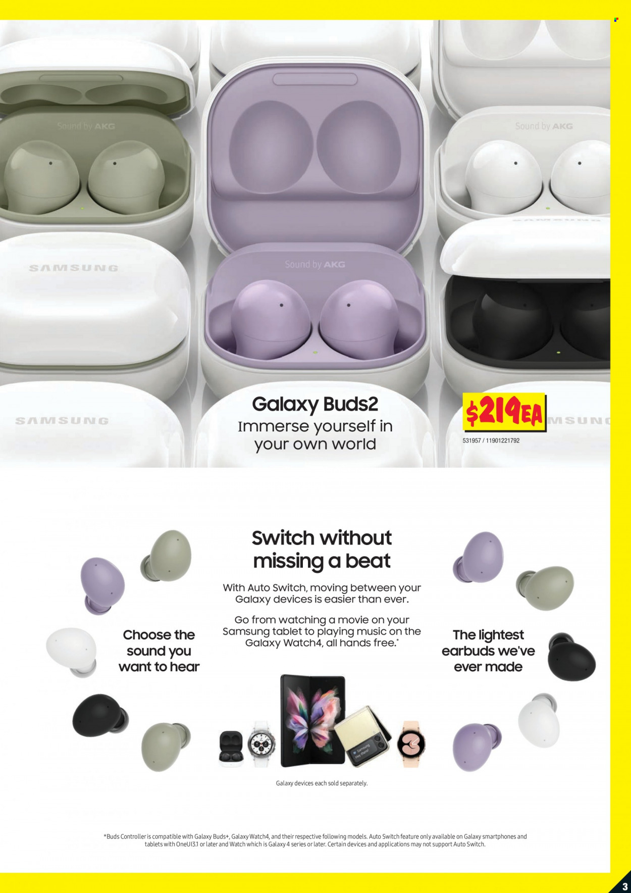 thumbnail - JB Hi-Fi Catalogue - Sales products - tablet, Samsung, AKG, earbuds. Page 3.