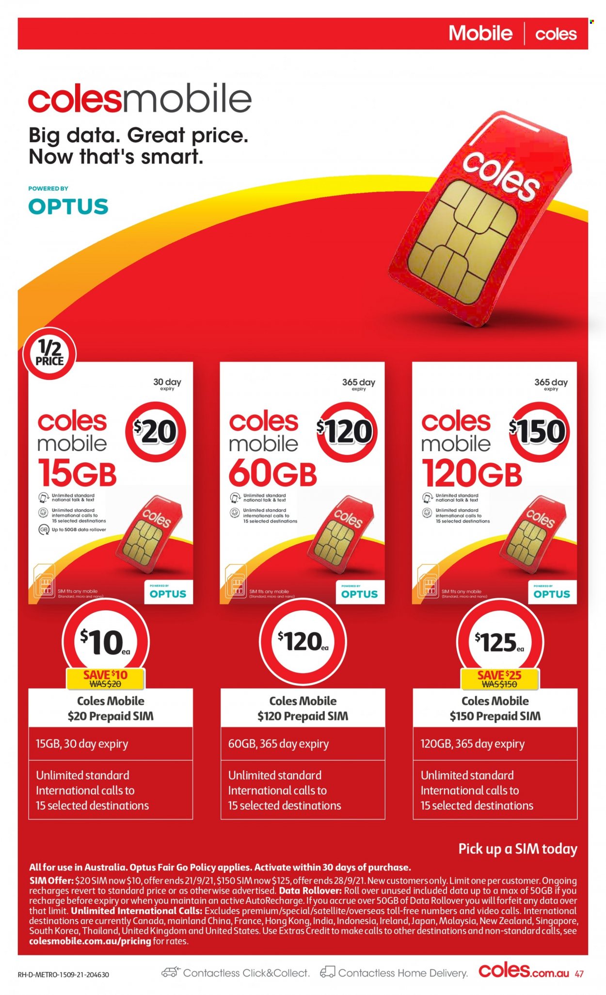 Coles catalogue - 15 Sep 2021 - 21 Sep 2021. Page 47
