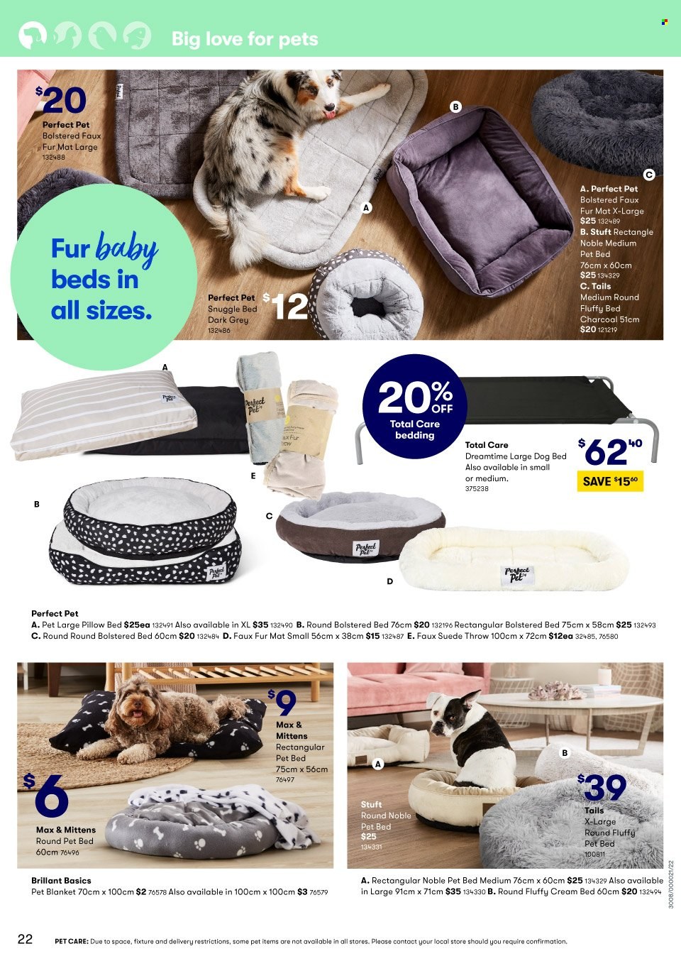 thumbnail - BIG W Catalogue - Sales products - Snuggle, bedding, blanket, pillow, dog bed, pet bed, pet blanket. Page 22.